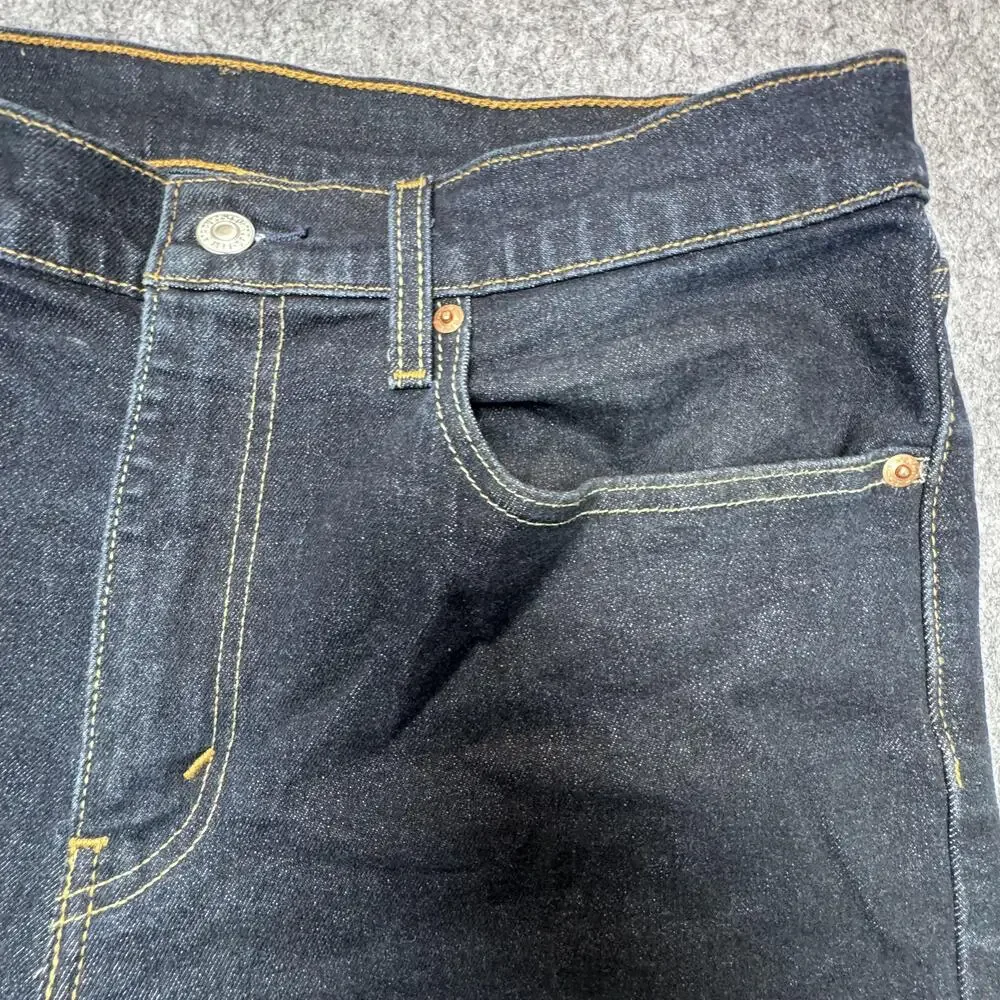 Levi's 502 Jeans Mens 34x31 Blue Dark Wash Tapered Leg Stretch Denim Pants